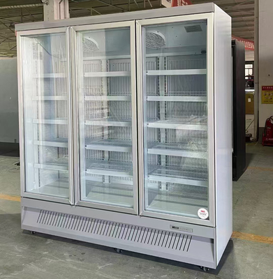 OEM-Supermarkt Getränke-Kühlschrank mit mehrklimatischer Kühlung und weißer Glastür