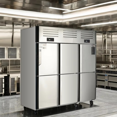 Vertikaler Kühlschrank mit sechs Türen aus Edelstahl 2~8°C/-6~-15°C