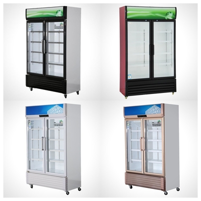 220V-240V/50HZ 60HZ 110V/60HZ Anzeige Kühler 2 Türen Laden Getränke Kühlschrank Kühlschrank
