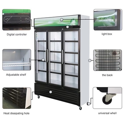 220V-240V/50HZ 60HZ 110V/60HZ Anzeige Kühler 2 Türen Laden Getränke Kühlschrank Kühlschrank