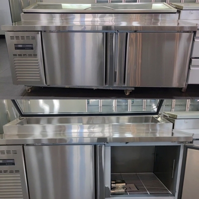 2 Türen Salatbar Kühlschrank mit Doppeltemperatur 2~8°C/-6~-15°C