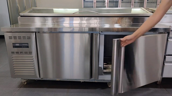 2 Türen Salatbar Kühlschrank mit Doppeltemperatur 2~8°C/-6~-15°C