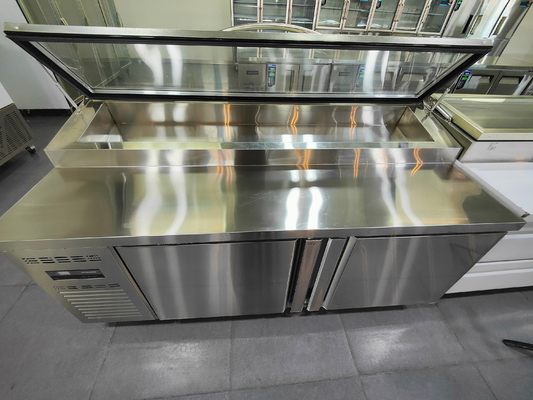 2 Türen Salatbar Kühlschrank mit Doppeltemperatur 2~8°C/-6~-15°C