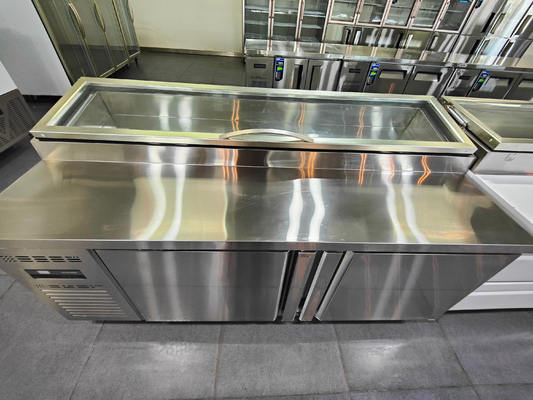 2 Türen Salatbar Kühlschrank mit Doppeltemperatur 2~8°C/-6~-15°C