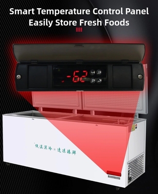 8.5-10cm Schaumschicht Ultra-Low Chest Gefrierschrank für große Kapazität -60°C Meeresfrüchte