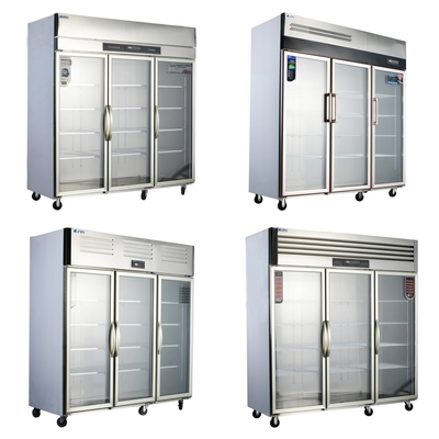 3-Türer-Kühlschrank aus Edelstahl für die Küche
