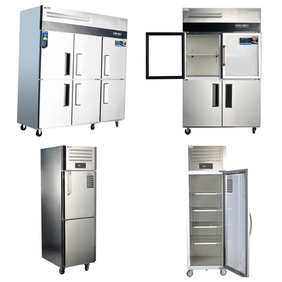 Edelstahl 304/201 Küchenkühlschrank mit kommerziellem Glasbildschirm