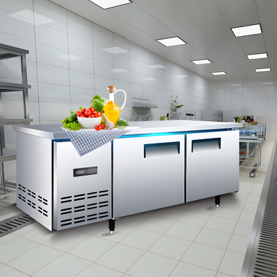 Küchenchiller aus Edelstahl mit Kühlschrank und 2 Türen